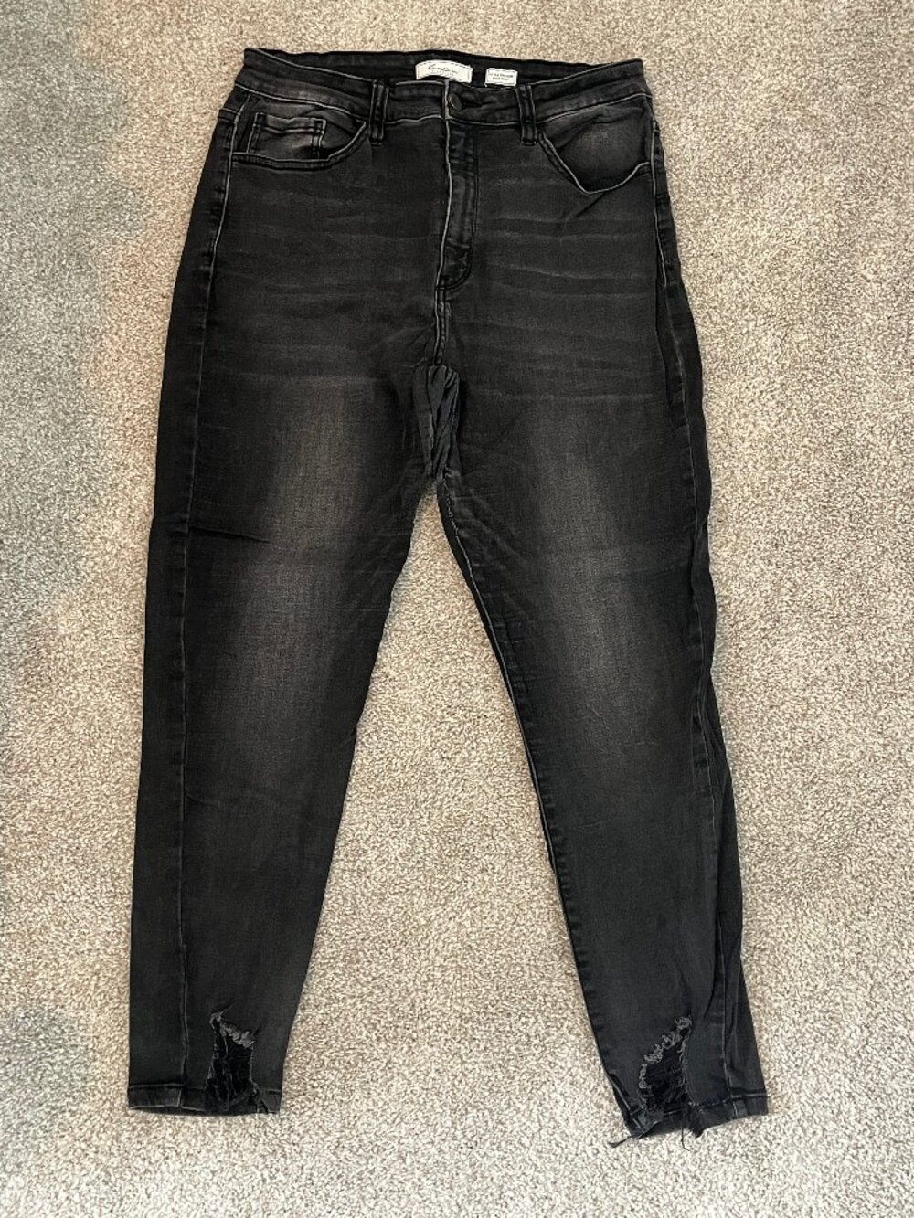 KanCan Signature Ultra High Rise Ankle Skinny Jeans Distressed Size 31